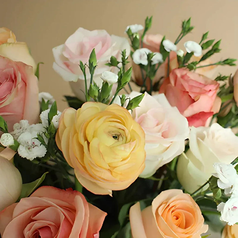 Save The Bouquet Makers Peach Centerpiece Close Up - Image