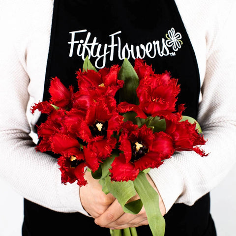 Scarlet Frill Wedding Tulip Apron - Image