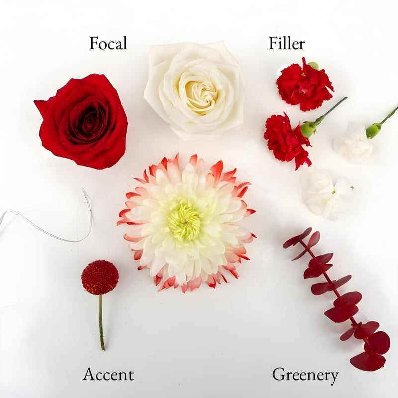 Scarlet Red Bouquet Bar Flower Kit Apron - Image