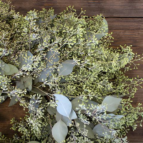 Seeded Eucalyptus Wreath Wholesale Up Close