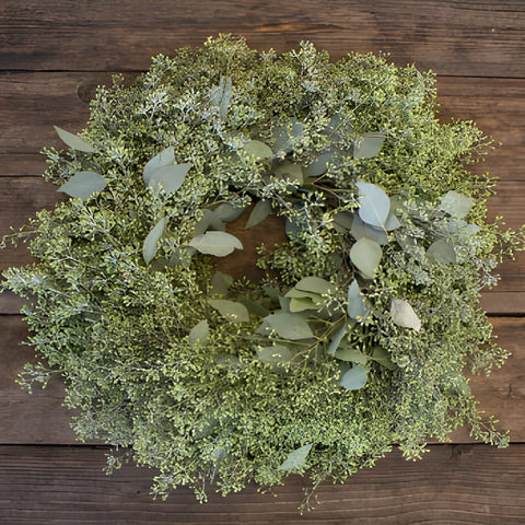 Seeded Eucalyptus Wreath FlatLay