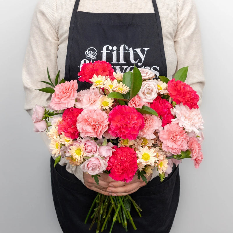 Shades Of Pink Diy Flower Kit Apron - Image