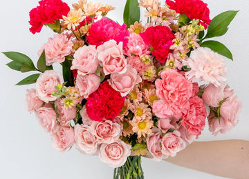 Shades Of Pink Flower Bouquet Hand - Image