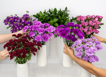 Shades Of Purple Flower Bouquet Bar Kit Close Up - Image