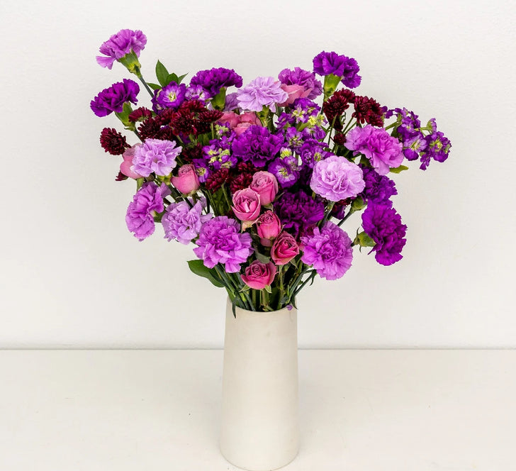 Shades Of Purple Flower Bouquet Vase - Image