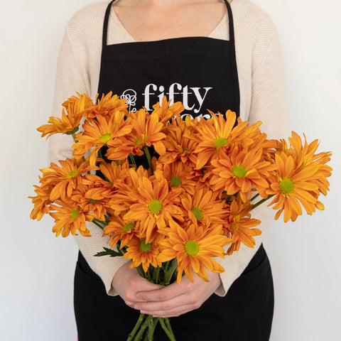 Sherbet Orange Daisy Flower Apron - Image