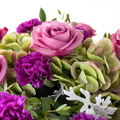 Simply Soothing Purple Flowers Arrangement Close Up - Image