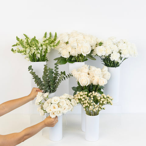 Snow White Bouquet Bar Flower Kit Close Up - Image