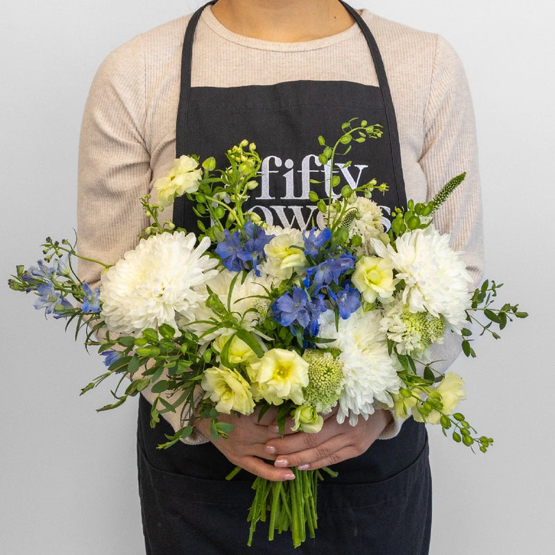 Something Blue Flower Bouquet Apron - Image