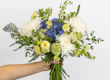 Something Blue Flower Bouquet Hand - Image