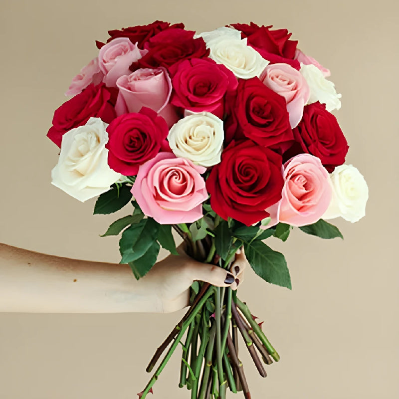 Something Special Vday Color Rose Bouquet Hand - Image