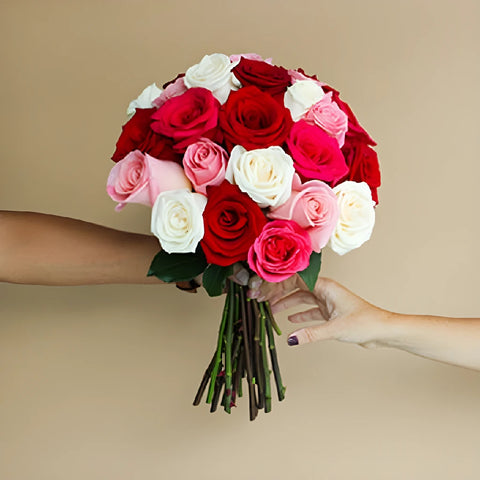 Something Special Vday Color Rose Bouquet Vase - Image