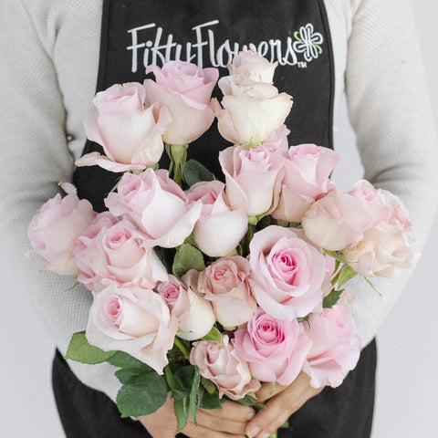 Sophie Light Pink Rose Apron - Image