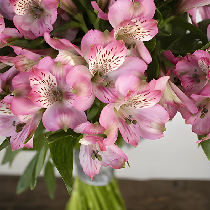 Farm Fresh Pink Alstroemeria Spiral Arrangement