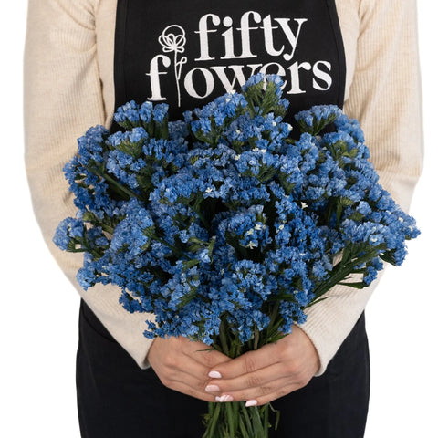 Statice Flower Jewel Blue Tinted Apron - Image