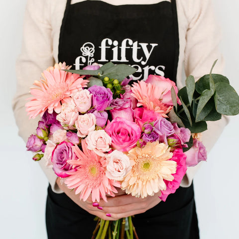 Strike Your Fancy Gerbera Daisy Bouquet Vase - Image