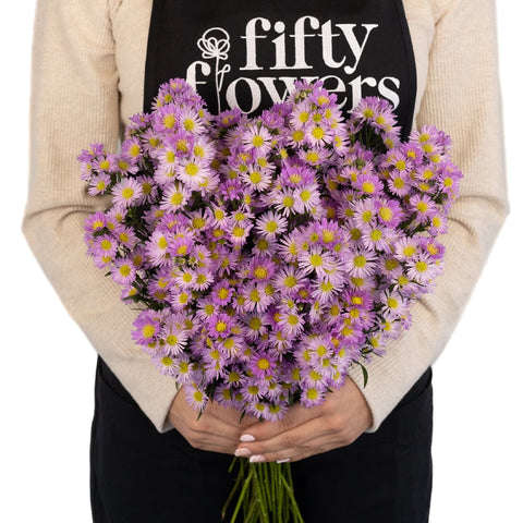 Sugar Plum Pink Spray Aster Apron - Image