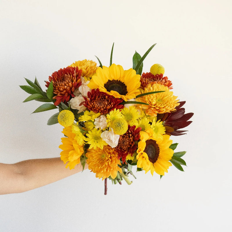Sunflower And Mum Bouquet Bar Hand - Image