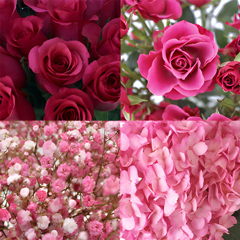 Sweet 16 Dark Pink DIY Flower Kit Bunch