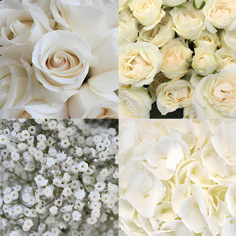 Sweet 16 White DIY Flower Kit Bunch