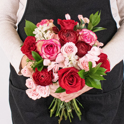 Sweet Pink Flower Bouquet in Hands