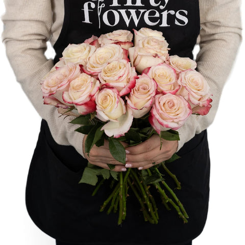 Sweetness Pink Frills White Rose Apron - Image