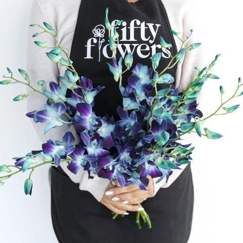 Tie Dye Dendrobium Orchids Express Delivery Apron - Image