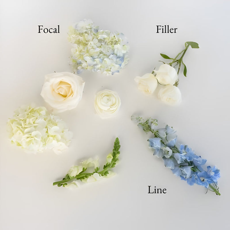 Timeless Dusty Blue Bouquet Bar Flower Kit Stem - Image