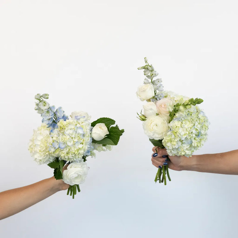 Timeless Dusty Blue Bouquet Bar Flower Kit Vase - Image