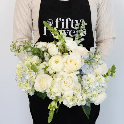 Timeless Dusty Blue Diy Flower Kit Apron - Image