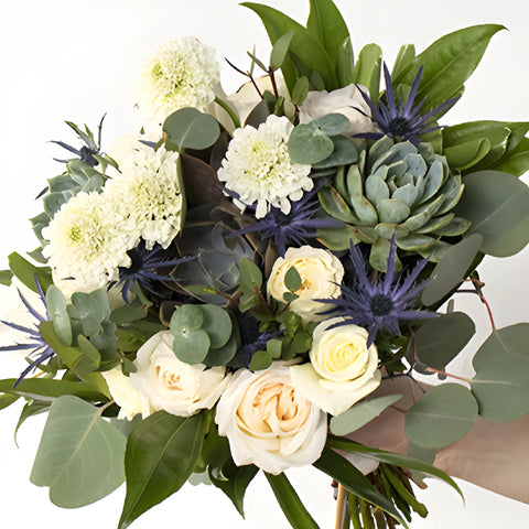 Timeless Love White Wedding Flower Bouquet and Boutonniere