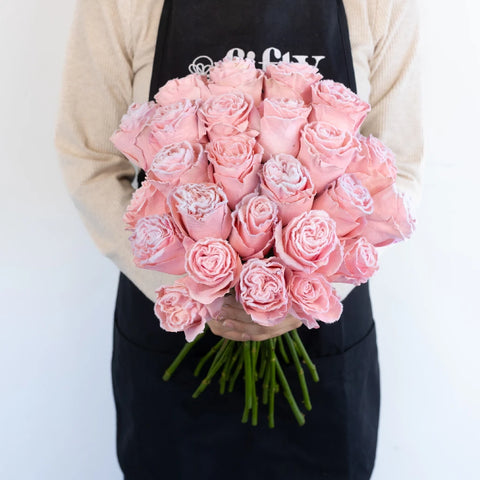 Tinted Blush Pink Fuzzy Roses Apron - Image