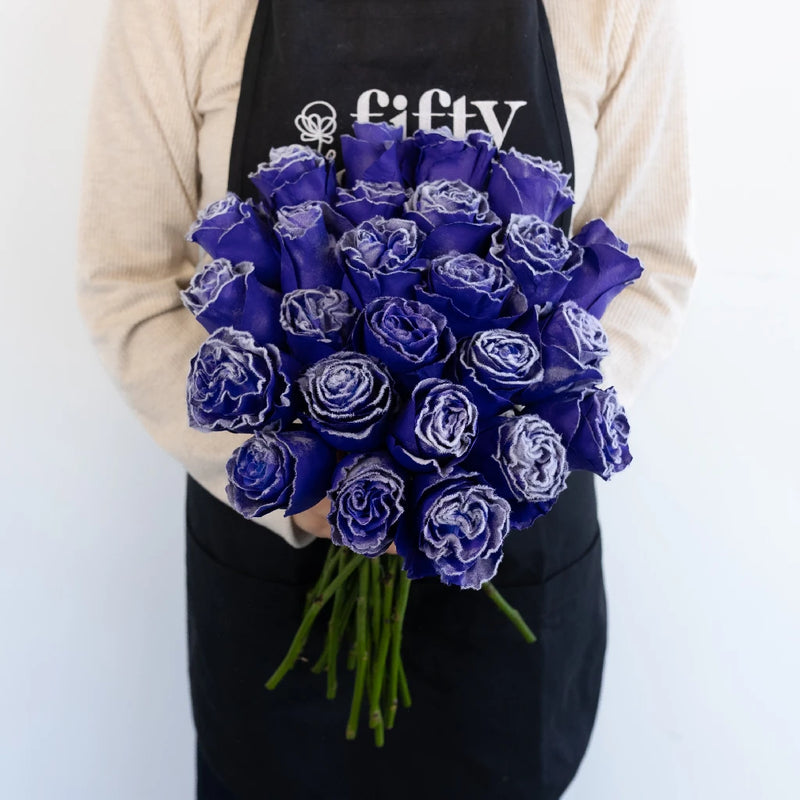 Tinted Purple Fuzzy Roses Apron - Image