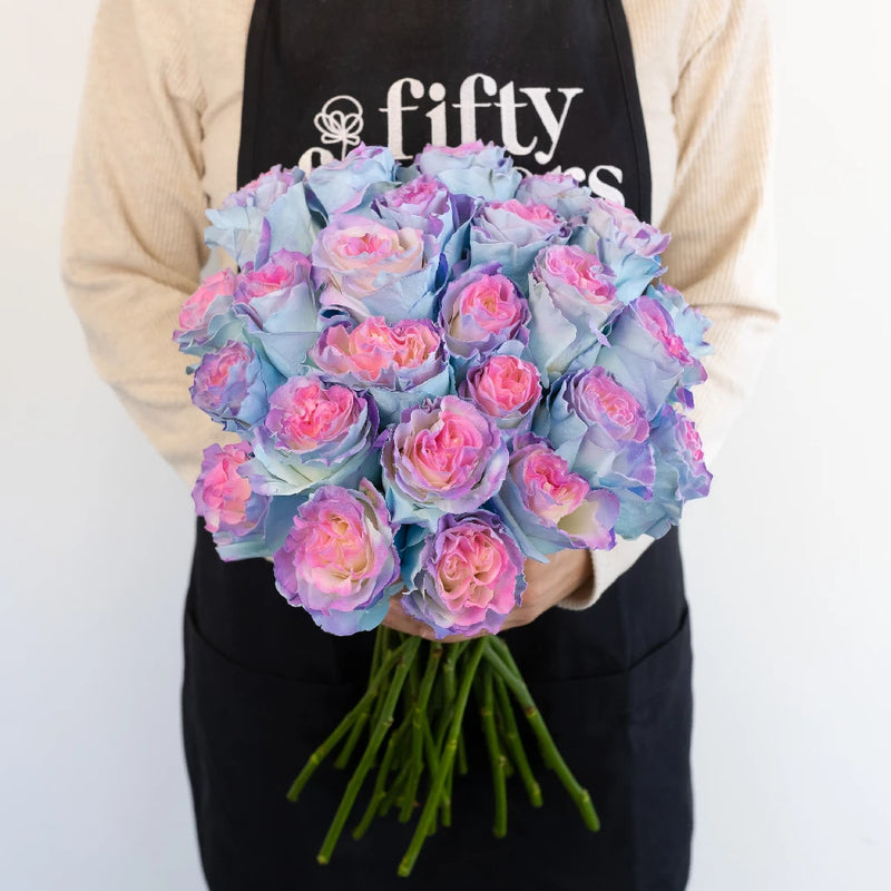 Tinted Rainbow Fuzzy Roses Apron - Image