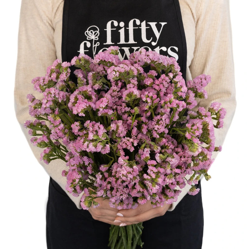 Tissue Culture Statice Medium Pink Flower Apron - Image