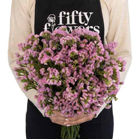 Tissue Culture Statice Medium Pink Flower Apron - Image