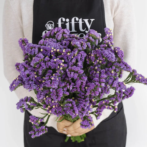Tissue Culture Statice Purple Flower Apron - Image