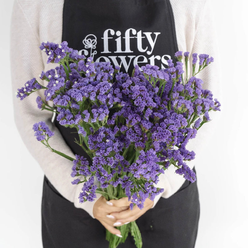 Tissue Culture Statice Purplish Blue Flower Apron - Image