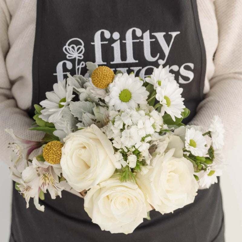 Touch Of Gold Mini Flower Bouquet Apron - Image