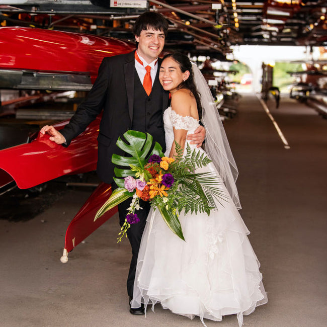 Tropical Boston Boathouse Wedding