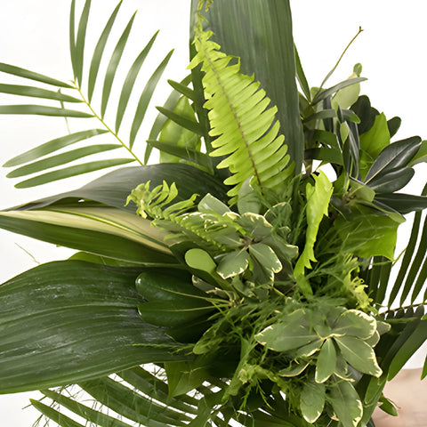 Tropical Greenery Bouquet and Boutonniere