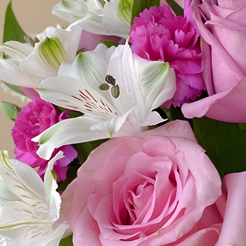 True Loves Kiss Lavender Rose Bouquet Close Up - Image