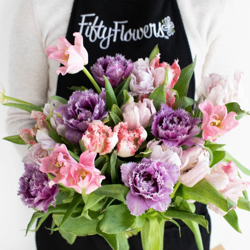 Tulip Love Valentine Bouquet Apron - Image