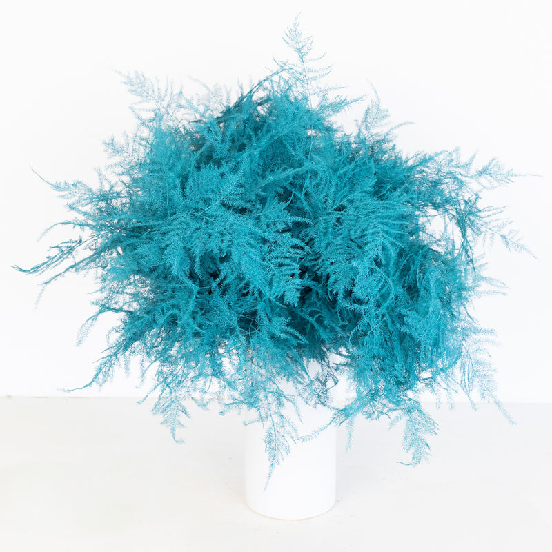 Turquoise Enhanced Plumosa Fern Greenery Vase - Image