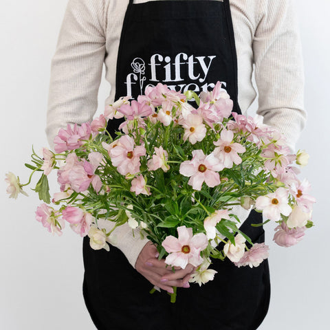 Unique Pink Butterfly Ranunculus Flower Apron - Image