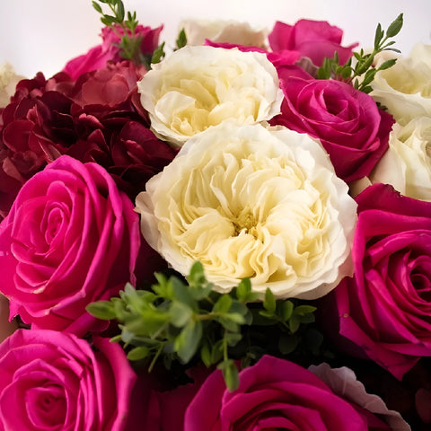 Valentines Day Pretty Pink Rose Bouquets Close Up - Image