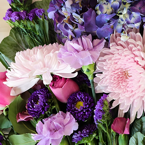 Valentines Day Purple Bouquet Close Up - Image