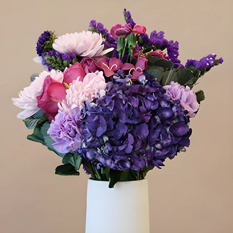 Valentines Day Purple Bouquet Vase - Image