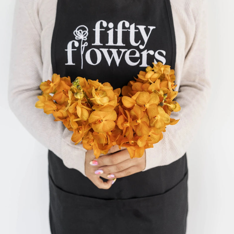 Vanda Orchids Orange Magic Apron - Image