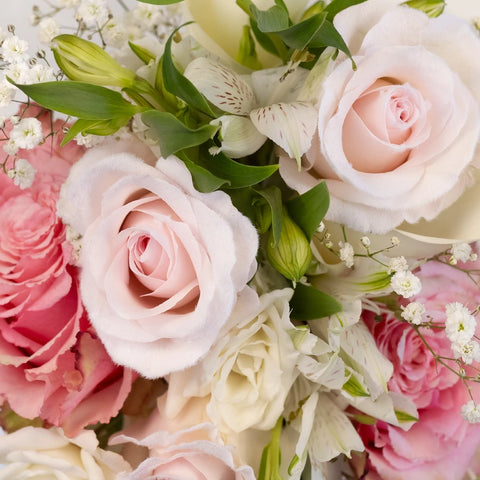 Velvet Pink Fresh Rose Bouquet Bar Close Up - Image